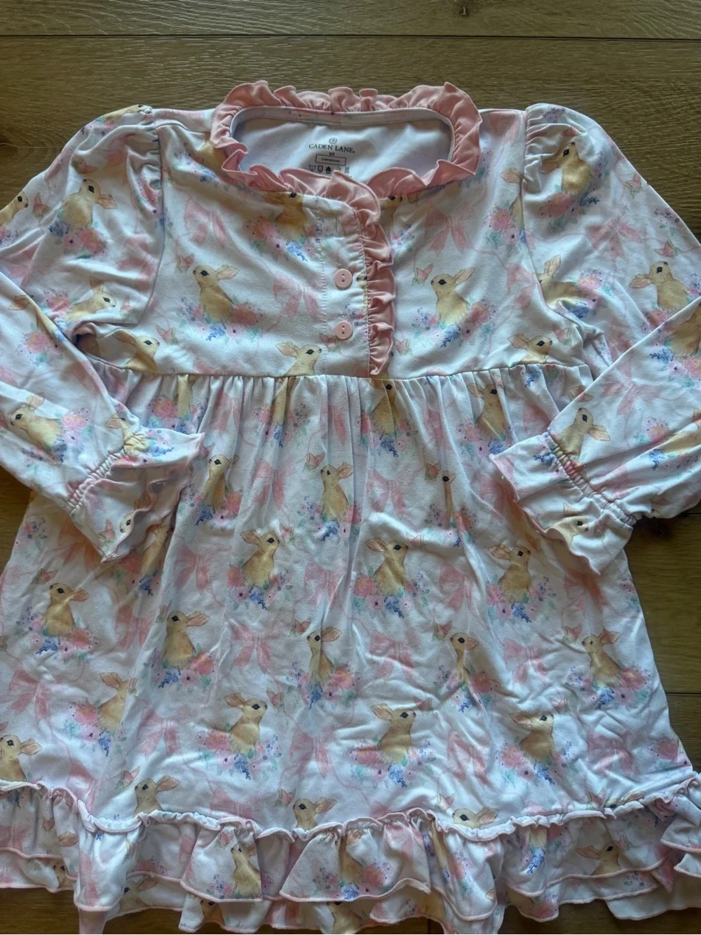Caden Lane Light Pink Ruffle Bunny Nightgown